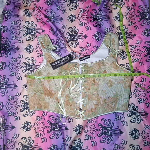 Scarlet Darkness Green Floral Corset - Picture 7 of 9